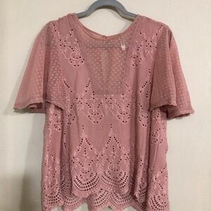 Monoreno lace top Sz M flowe tunic